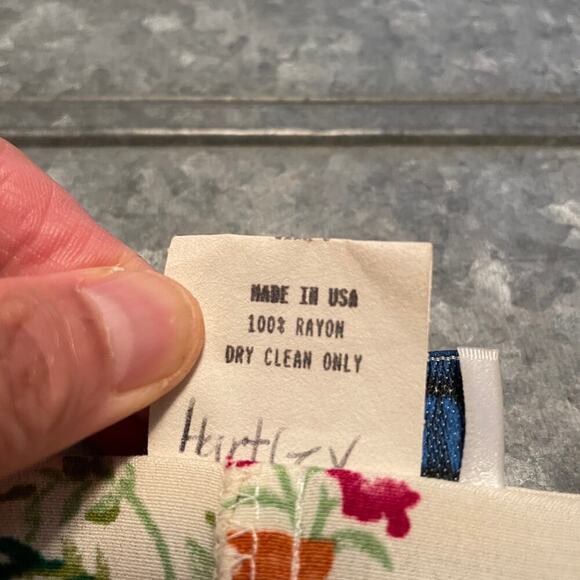 Vintage Central Falls House Plants Succulents Pleated Maxi Dress Small 6 USA 90s - Picture 8 of 16